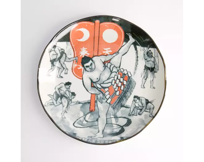 Tokyo Design Studio - Asakusa Round Plate 25x3cm Sumo 4pcs