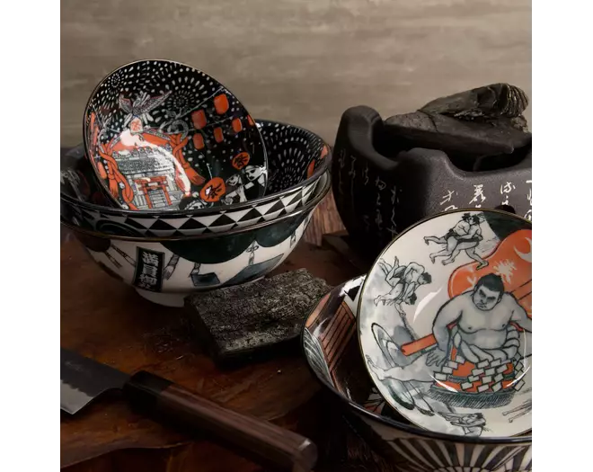 Tokyo Design Studio - Asakusa Round Plate 25x3cm Sumo 4pcs