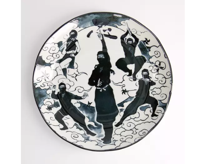 Tokyo Design Studio - Asakusa Round Plate 25x3cm Ninja 4pcs