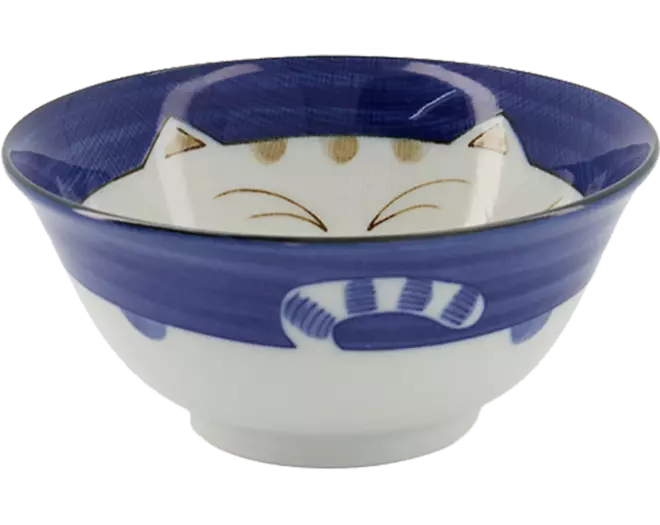 Tokyo Design Studio - Kawaii Bowl Lucky Cat Tayo Blue 500ml
