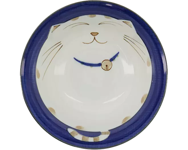 Tokyo Design Studio - Kawaii Bowl Lucky Cat Tayo Blue 500ml