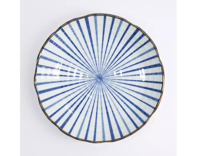 Tokyo Design Studio - Natsu Tokusa Plate 22x4cm. Blue/White 6pcs