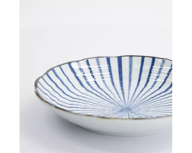 Tokyo Design Studio - Natsu Tokusa Plate 22x4cm. Blue/White 6pcs