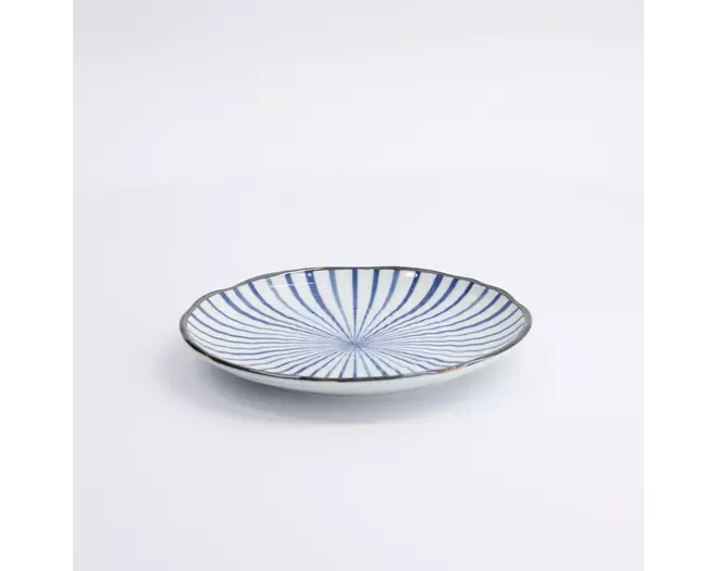 Tokyo Design Studio - Natsu Tokusa Plate 16.5x2cm Blue/White 6pcs