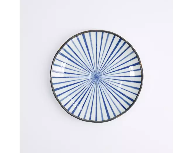 Tokyo Design Studio - Natsu Tokusa Plate 16.5x2cm Blue/White 6pcs