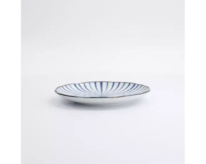 Tokyo Design Studio - Natsu Tokusa Plate 16.5x2cm Blue/White 6pcs