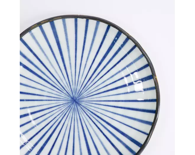 Tokyo Design Studio - Natsu Tokusa Plate 16.5x2cm Blue/White 6pcs