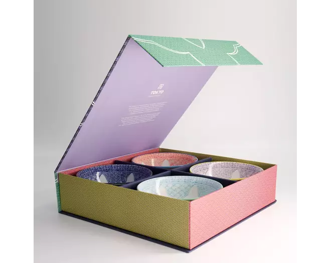 Tokyo Design Studio - Lily Flower Bowl Giftset 4pcs 14.8x6.8cm 550ml 1 set