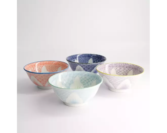 Tokyo Design Studio - Lily Flower Bowl Giftset 4pcs 14.8x6.8cm 550ml 1 set