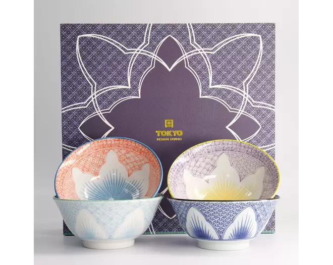 Tokyo Design Studio - Lily Flower Bowl Giftset 4pcs 14.8x6.8cm 550ml 1 set