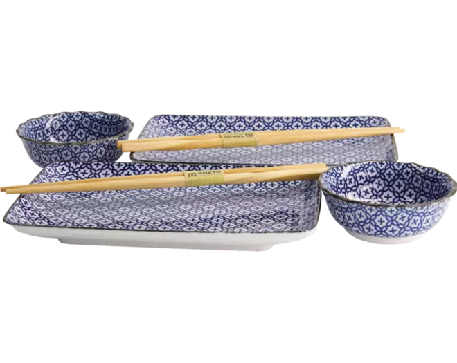 Tokyo Design Studio - Sushi Plate Giftset Sashiko 4pcs