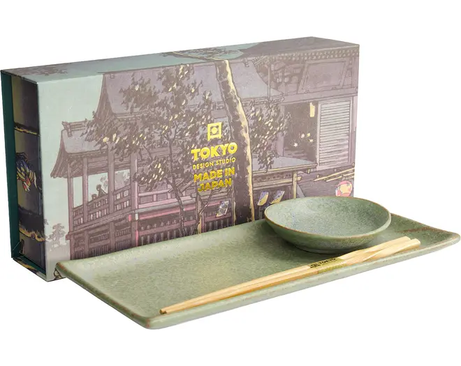 Tokyo Design Studio - Vert Sauge Sushi Giftset 28.5x12.5cm. & 10x2cm. (2pcs.)