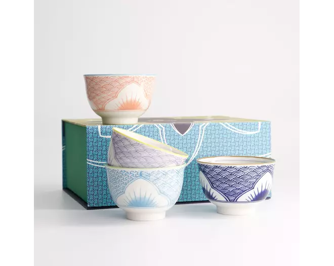 Tokyo Design Studio - Lily Flower Cup 4pcs Giftset 8.4x5.5cm 150ml 1 set