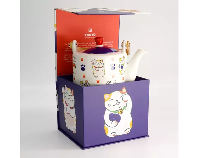 Tokyo Design Studio - Kawaii Lucky Cat Tea Pot Giftset 800ml 1pc