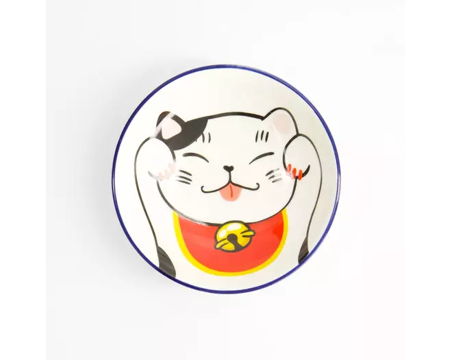 Tokyo Design Studio - Kawaii Lucky Cat Sauce Plate 9x2.5cm White 6pcs