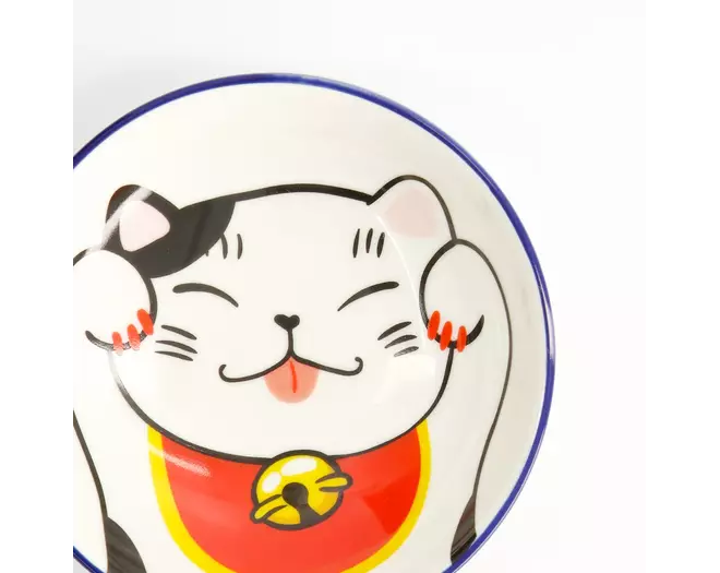 Tokyo Design Studio - Kawaii Lucky Cat Sauce Plate 9x2.5cm White 6pcs