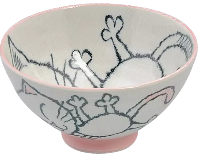 Tokyo Design Studio - Kawaii Bowl Rice Cat Pink 300ml