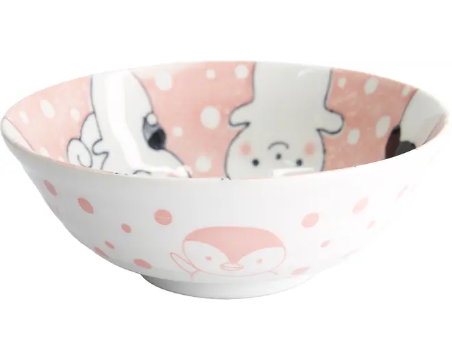 Tokyo Design Studio - Kawaii Animals Ramen Bowl 21x7.8cm. Pink 1000ml