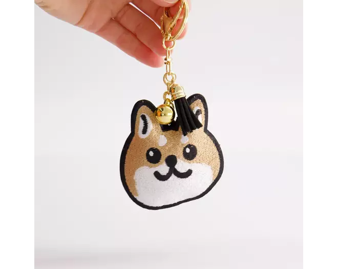 Tokyo Design Studio - Patch Keychain Shiba-Dog Face 1pc