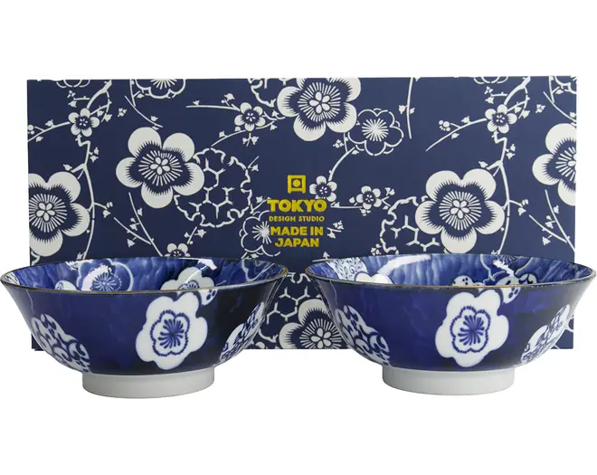 Tokyo Design Studio - Ramen Bowl 2pcs. Giftset 19.8x7.5cm. Blue 1000ml
