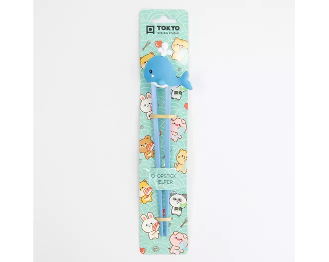 Tokyo Design Studio - Children Chopsticks Whale Blue 22cm 6pcs