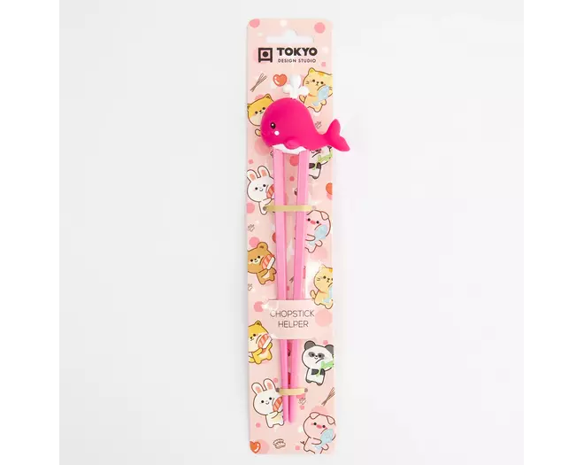 Tokyo Design Studio - Children Chopsticks Whale Pink 22cm 6pcs