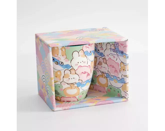 Tokyo Design Studio - Kawaii Animals Mug W/Giftbox 8.5x10.2cm 340ml 6pcs