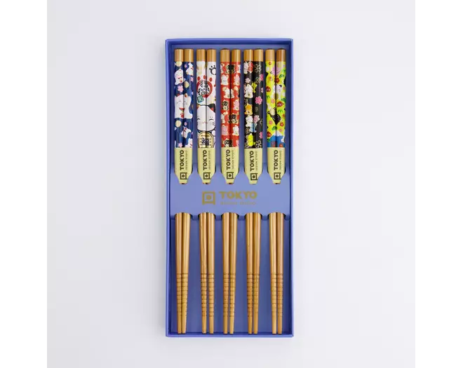 Tokyo Design Studio - Chopstick Giftset/5 Lucky Cat/Carp 10 sets