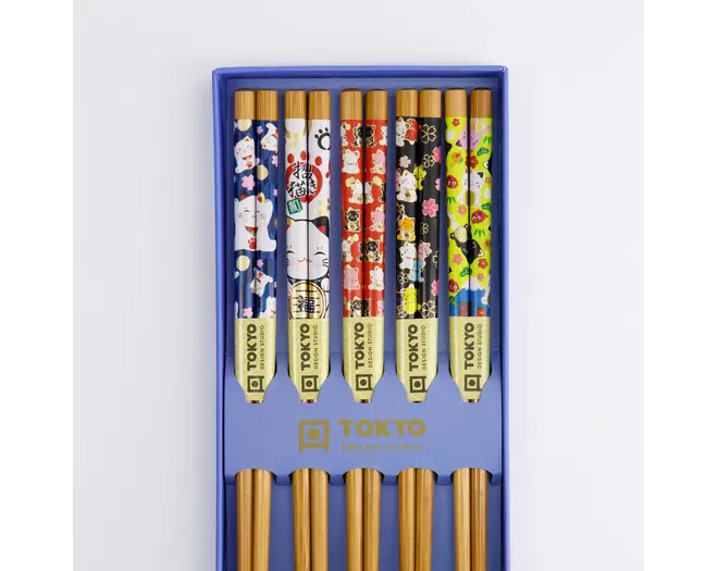 Tokyo Design Studio - Chopstick Giftset/5 Lucky Cat/Carp 10 sets