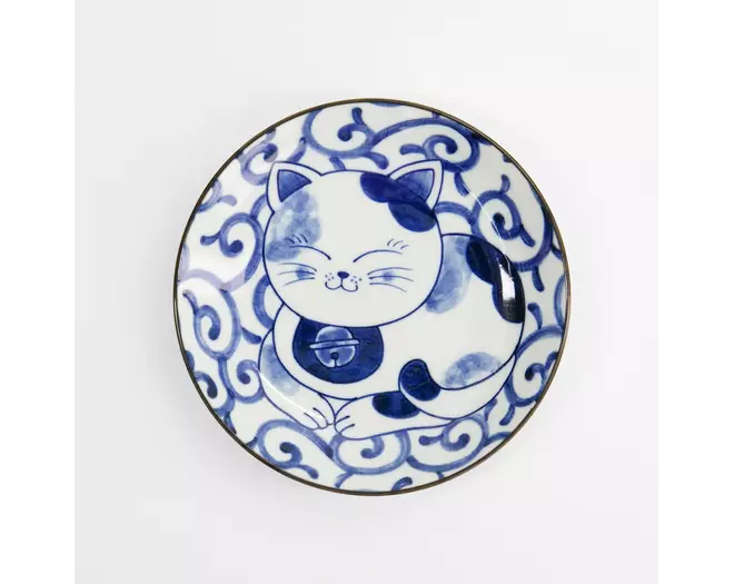 Tokyo Design Studio - Kawaii Round Plate Cat Neko 16.7x2.8cm E 6pcs