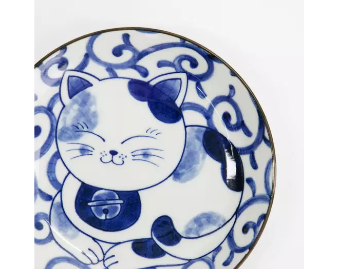 Tokyo Design Studio - Kawaii Round Plate Cat Neko 16.7x2.8cm E 6pcs