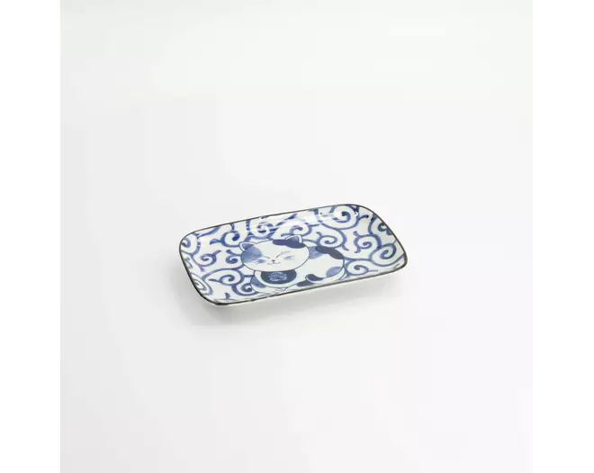Tokyo Design Studio - Kawaii Rectangular Plate Cat Neko 16.3x10.2cm E 6pcs