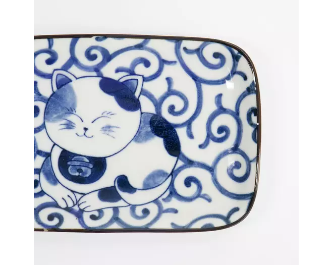Tokyo Design Studio - Kawaii Rectangular Plate Cat Neko 16.3x10.2cm E 6pcs
