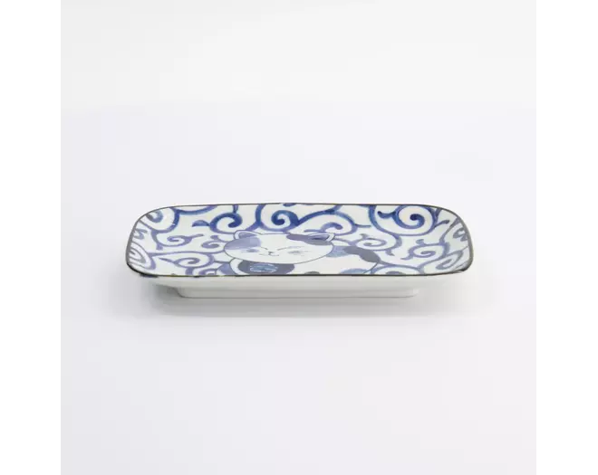 Tokyo Design Studio - Kawaii Rectangular Plate Cat Neko 16.3x10.2cm E 6pcs