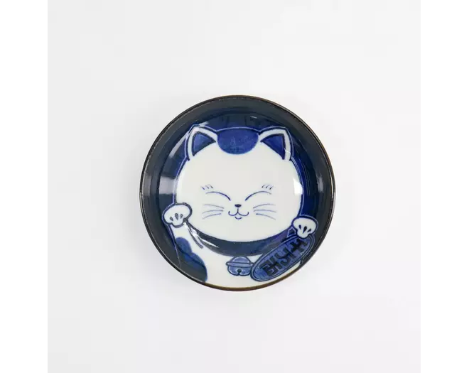 Tokyo Design Studio - Kawaii Round Sauce Dish Cat Neko 10.2x2.5cm F 6pcs