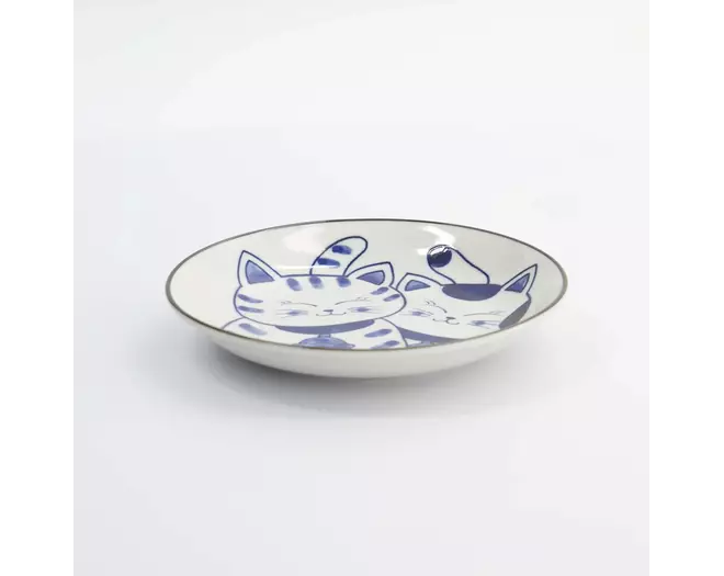 Tokyo Design Studio - Kawaii Round Plate Cat Neko 16.7x2.8cm G 6pcs