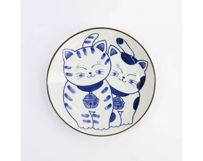 Tokyo Design Studio - Kawaii Round Plate Cat Neko 16.7x2.8cm G 6pcs