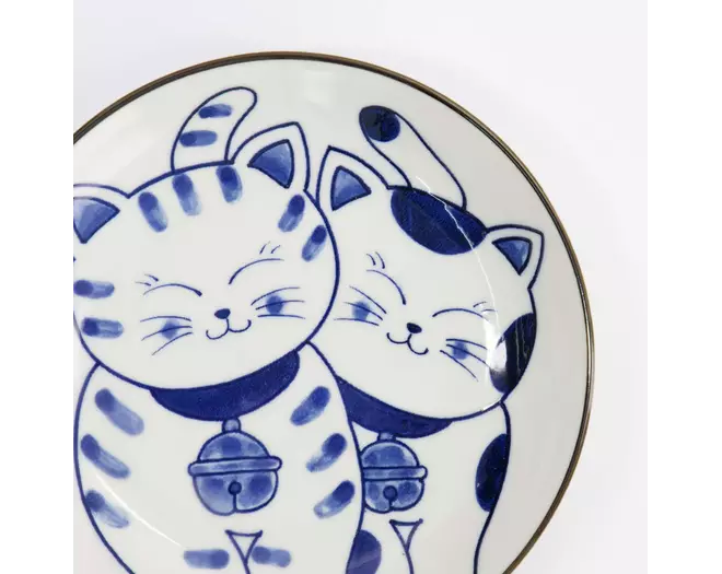 Tokyo Design Studio - Kawaii Round Plate Cat Neko 16.7x2.8cm G 6pcs
