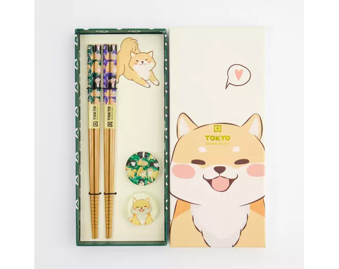 Tokyo Design Studio - Chopstick Giftset Chopstick and Rest/4 Shiba 10 sets