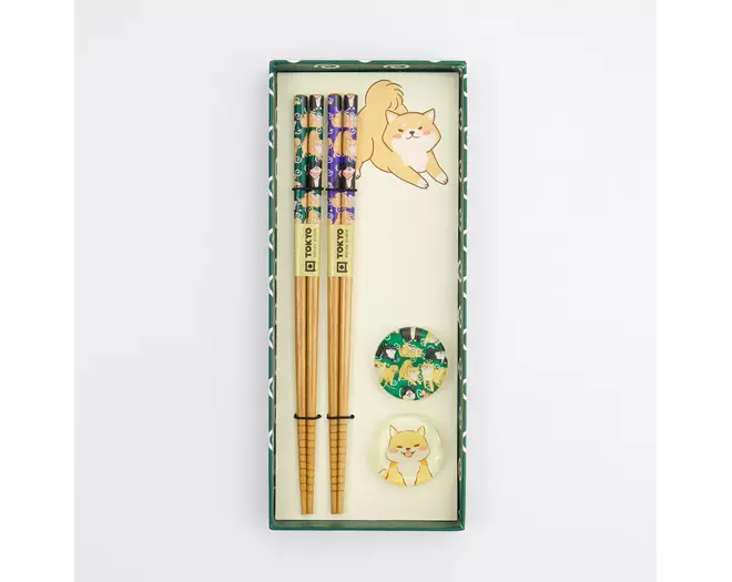Tokyo Design Studio - Chopstick Giftset Chopstick and Rest/4 Shiba 10 sets