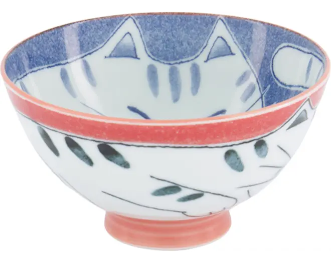 Tokyo Design Studio - Kawaii Rice Bowl Cat Red 11.5x6cm. 300ml