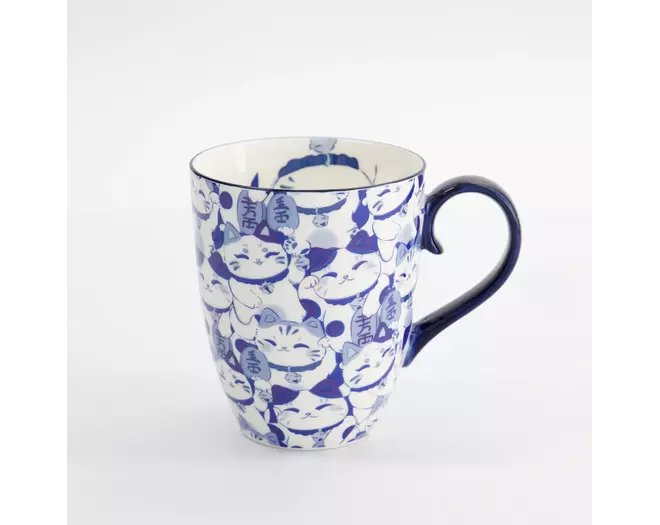 Tokyo Design Studio - Kawaii Blue Maneko Mug W/Giftbox 8.5x10.2cm 340ml 6pcs