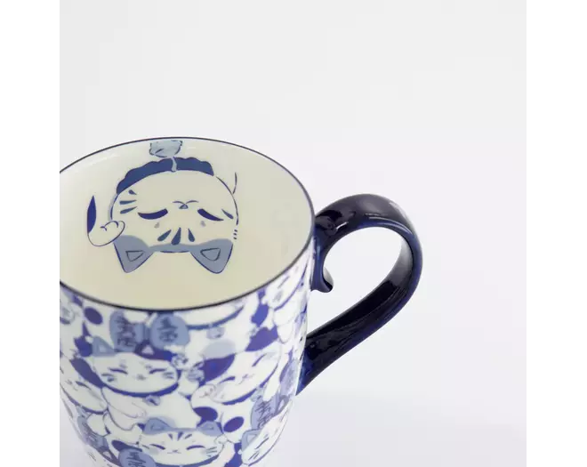 Tokyo Design Studio - Kawaii Blue Maneko Mug W/Giftbox 8.5x10.2cm 340ml 6pcs