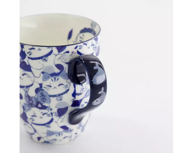 Tokyo Design Studio - Kawaii Blue Maneko Mug W/Giftbox 8.5x10.2cm 340ml 6pcs