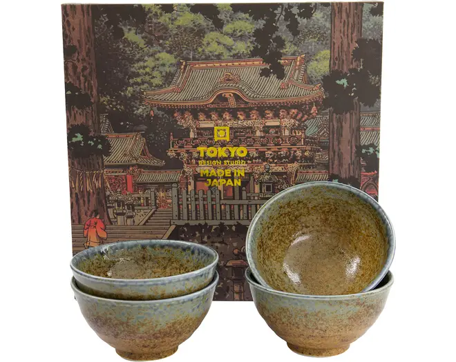 Tokyo Design Studio - Minoyaki Reef Blue Bowl Giftset 11.8x6.3cm. 4pcs. 1F 320ml