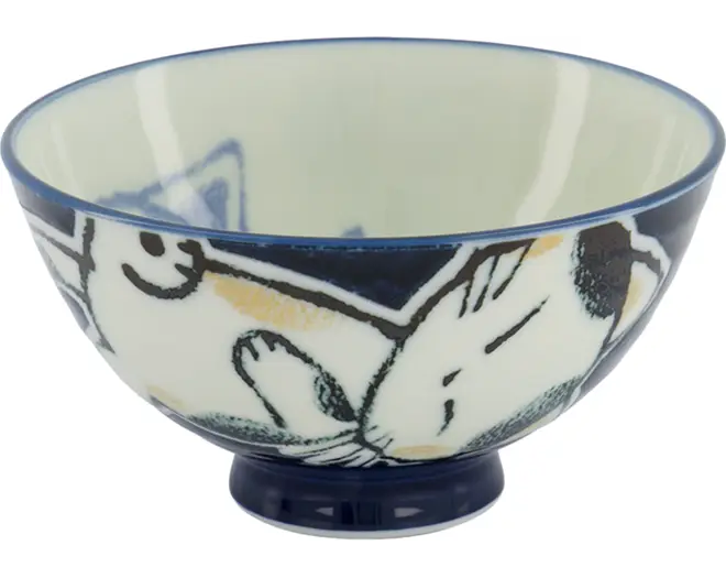 Tokyo Design Studio - Kawaii Rice Bowl Sleeping Cat Blue 11.5x6cm. 300ml