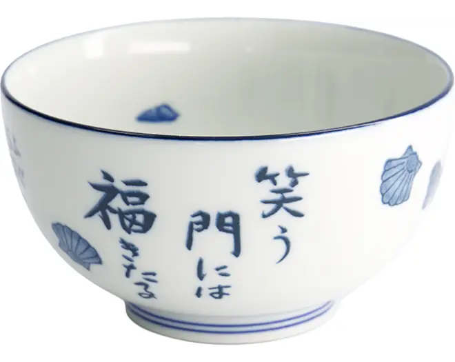Tokyo Design Studio - Kawaii Bowl Fugu Okonomi 13x7.2cm. Blue 500ml