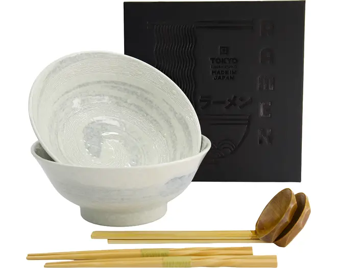 Tokyo Design Studio - Hayase 6pcs. Ramen Giftset 21.5x9cm. White 1300ml