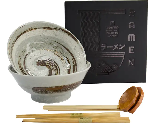 Tokyo Design Studio - Masamura Naruto 6pcs. Ramen Giftset 21.5x9cm. Brown 1300ml