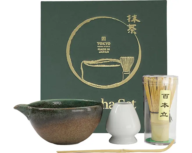 Tokyo Design Studio - Matcha Giftset Hisui Green 14.5x6.5 4pcs